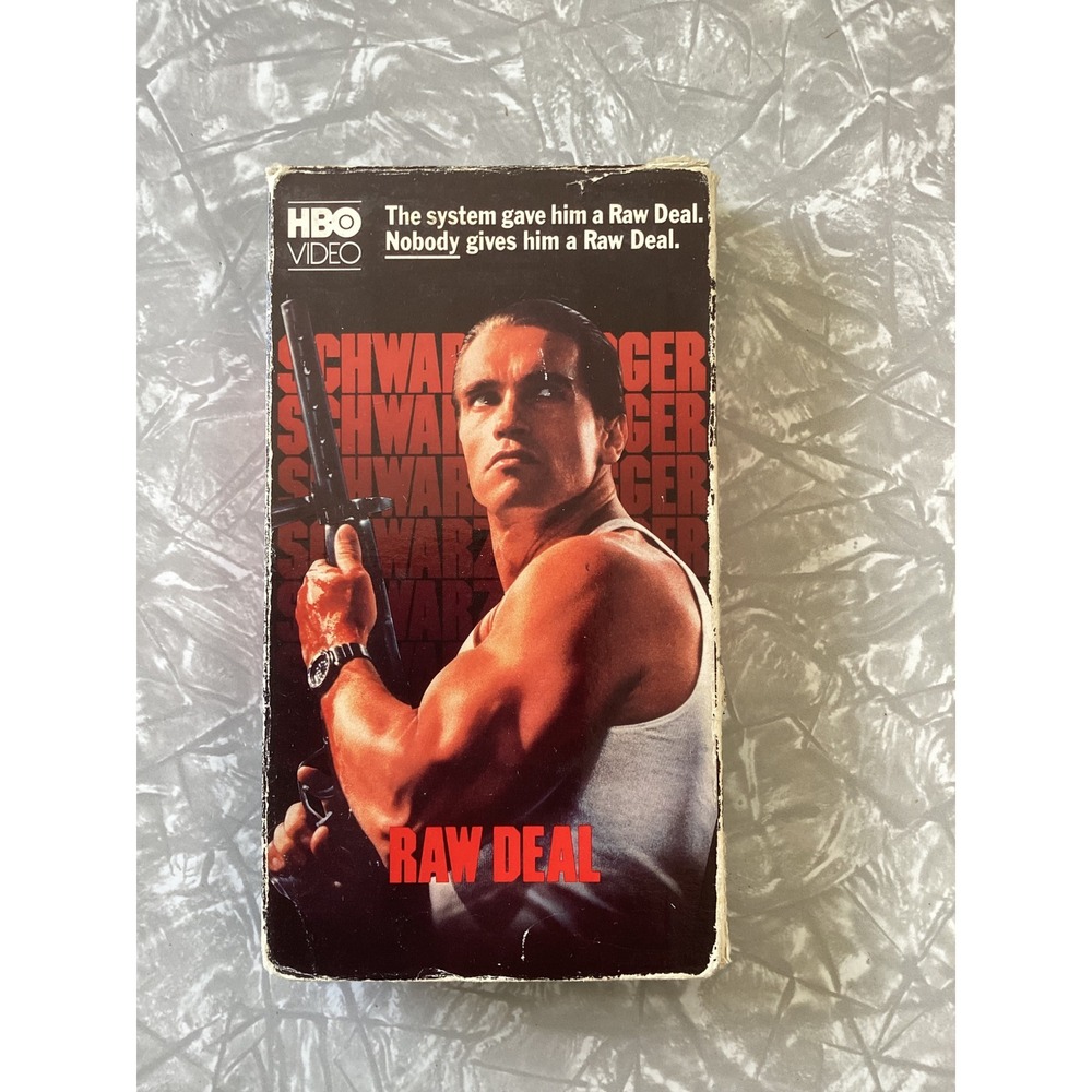 Raw Deal VHS Arnold Schwarzenegger 1986 Action Movie HBO Video DEG TVA 9982